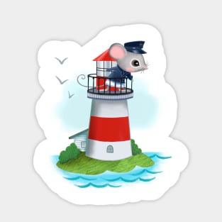 Lighthouse Mouse Sticker